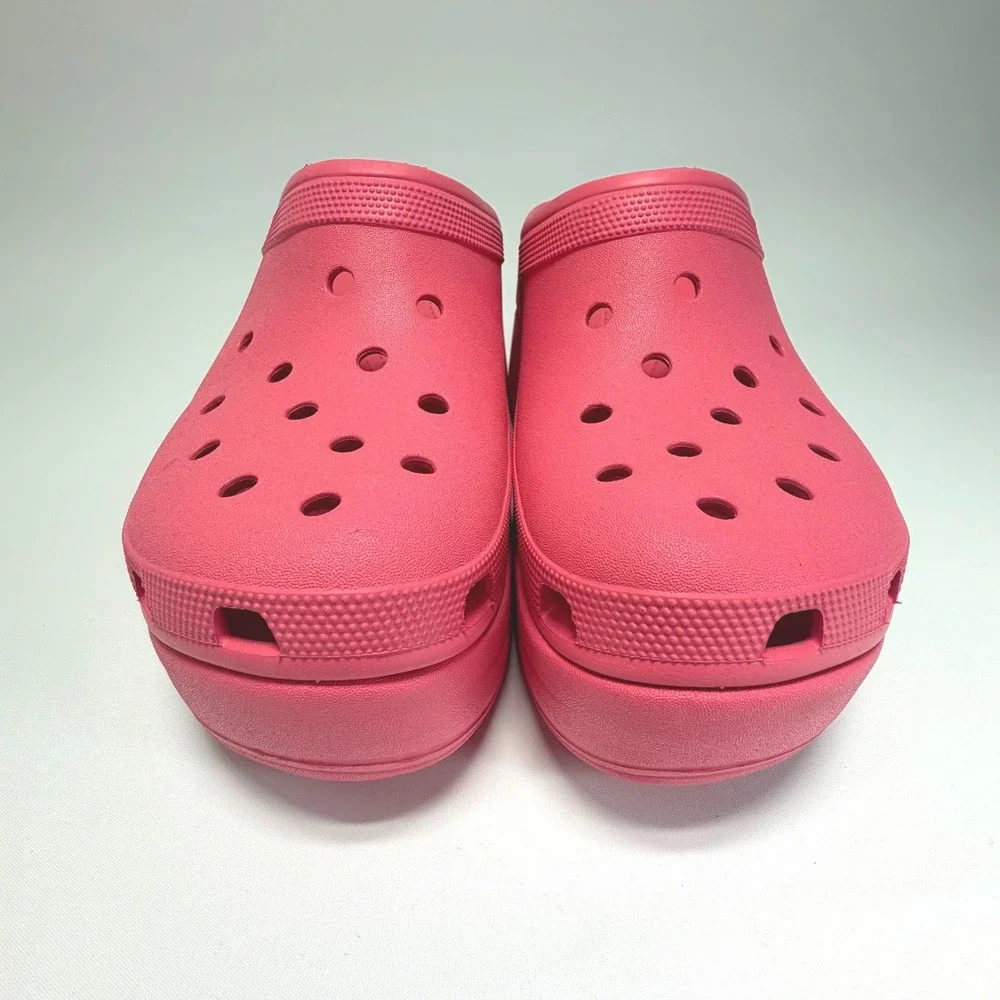 New Crocs Pink Platform Clogs Chunky Heel Mule‎ Women's Mens 13/Womens 15